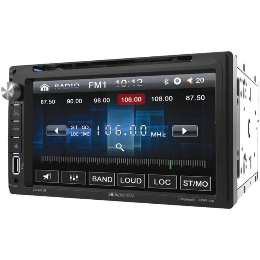 7 Inch Soundstream VR-651B Double Din Touchscreen DVD Car Stereo, Android MHL PhoneLink Auto Radio with Bluetooth and Built In EQ