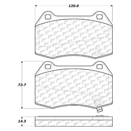 Posi Quiet Centric 104.09601 Semi Metallic Brake Pads with Hardware