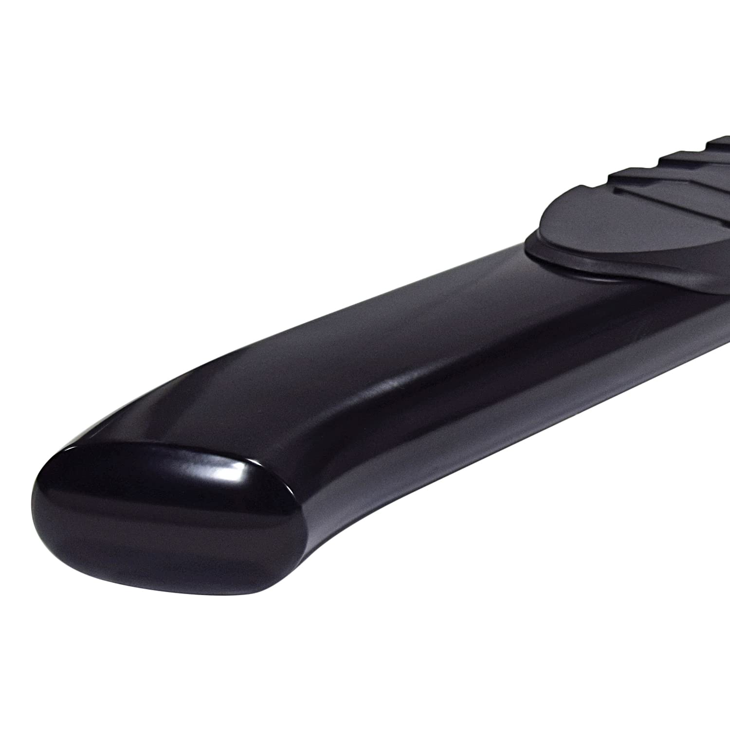 Ford F-150 SuperCab Truck Running Boards Fits 6.5 Foot Bed 2015-2026 Oval 5 Inch Wheel-to-Wheel Nerf Bars with Step Pads and Bed Step – Black Powder Coated Steel Rocker Panel Mount TrailFX A7050B