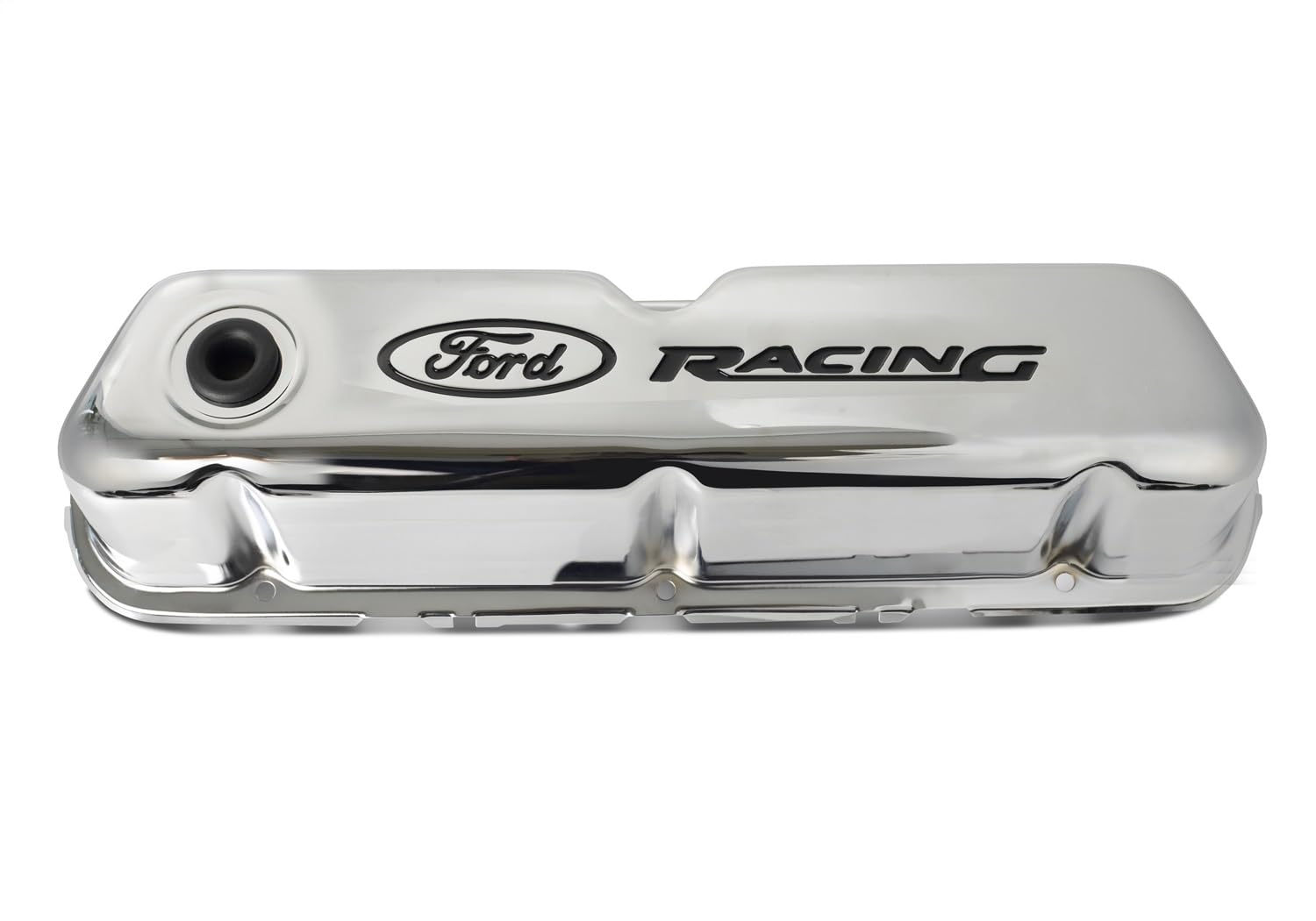 Replacement for Ford Performance Parts/Compatible with - 302-071 - Chrome Steel Valve Cover Set w/Replacement for Ford Racing Logo