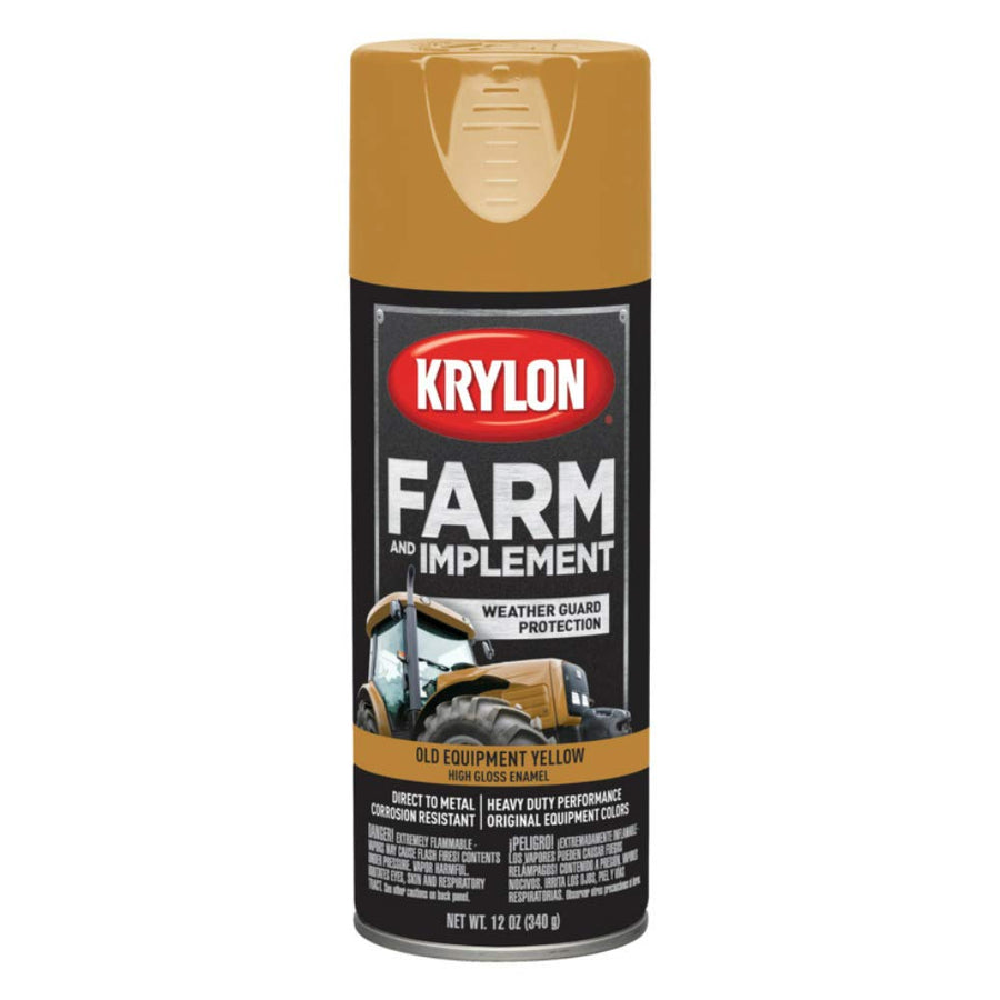 Krylon Farm & Implement K01953000 Spray Paint, High Gloss, Old Equipment Cat Yellow, 12 oz.