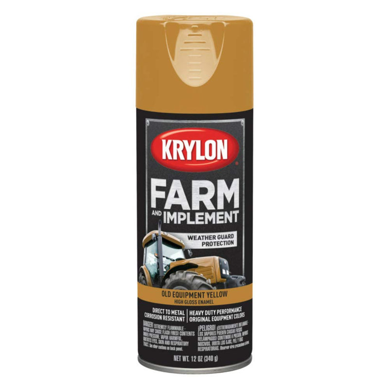 Krylon Farm & Implement K01953000 Spray Paint, High Gloss, Old Equipment Cat Yellow, 12 oz.