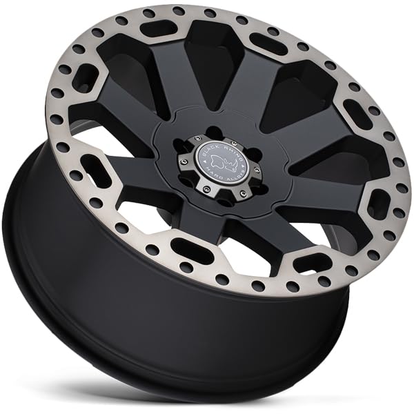 Black Rhino WARLORD Hard Alloys 17X9, 8X6.5, 5.47, +12mm MATTE BLACK W/ MACHINED DARK TINT - 1790WAR128165M22