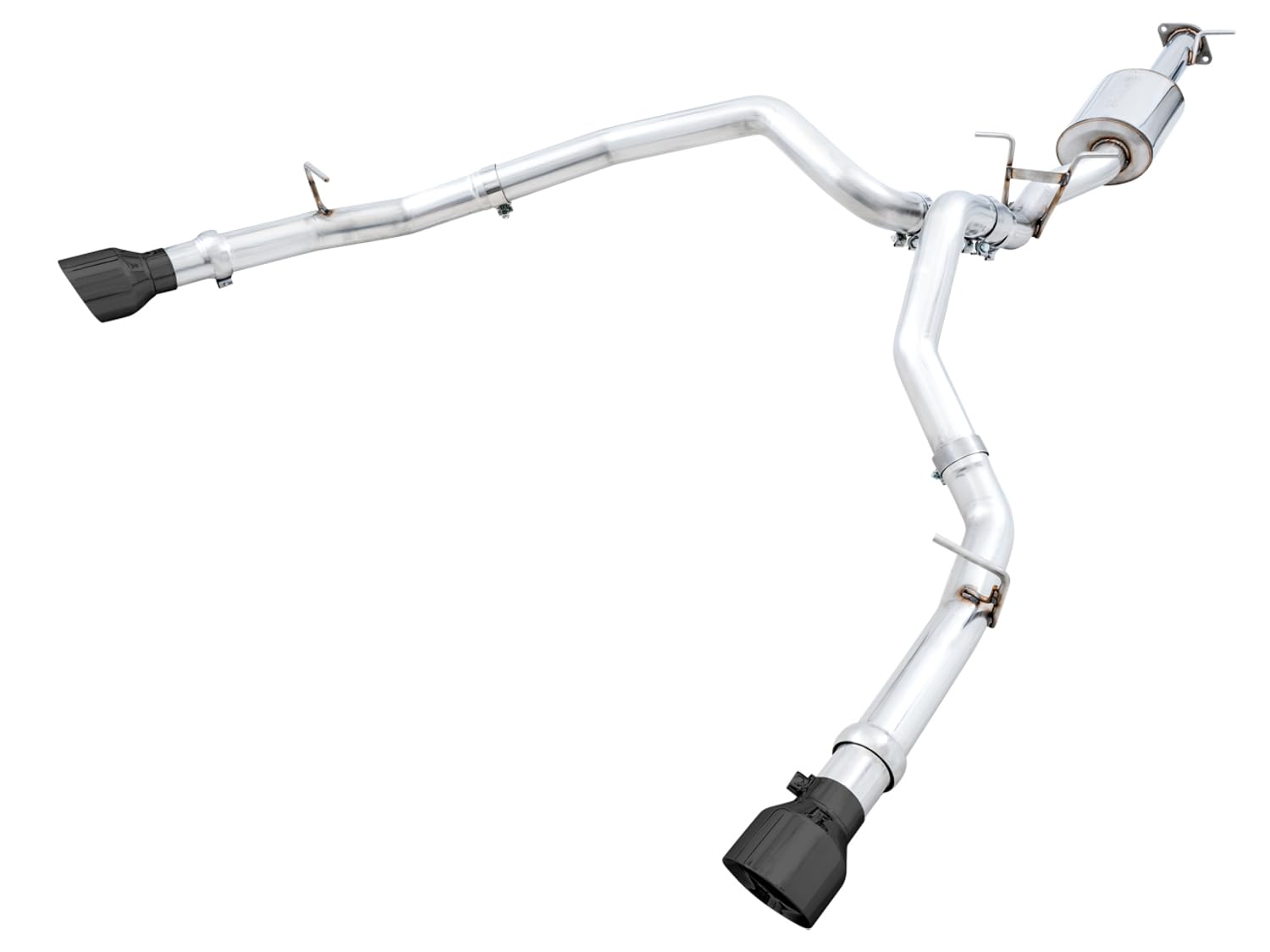 19-21 RAM 1500 AWE Tuning 5.7L (w/Cutouts) 0FG Dual Rear Exit Cat-Back Exhaust - Diamond Black Tips - 3015-33006