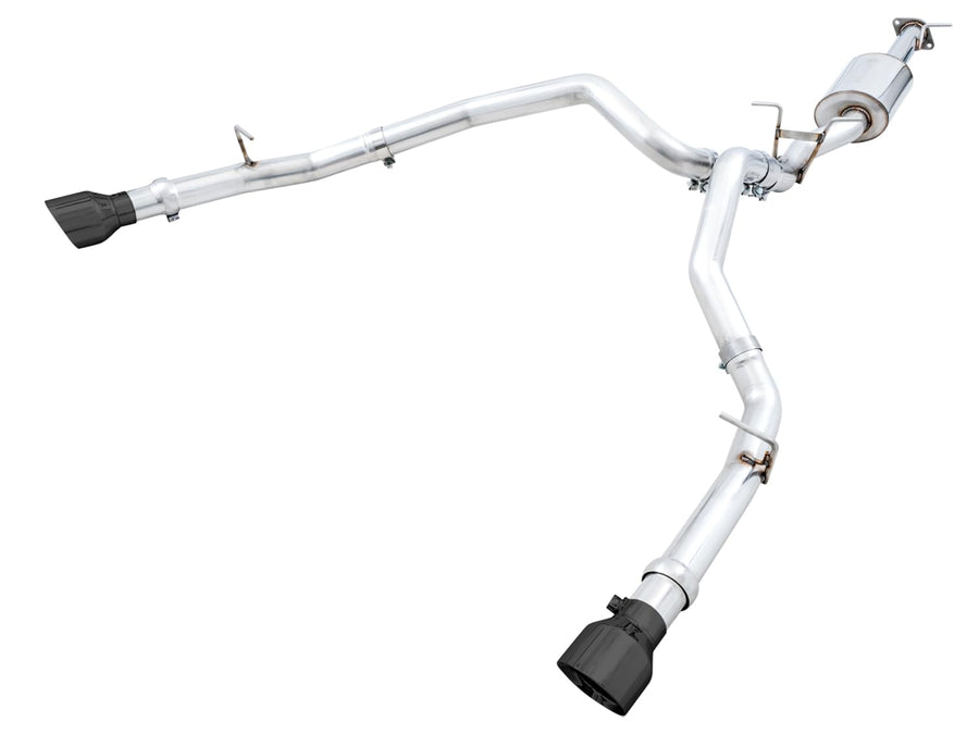 19-21 RAM 1500 AWE Tuning 5.7L (w/Cutouts) 0FG Dual Rear Exit Cat-Back Exhaust - Diamond Black Tips - 3015-33006