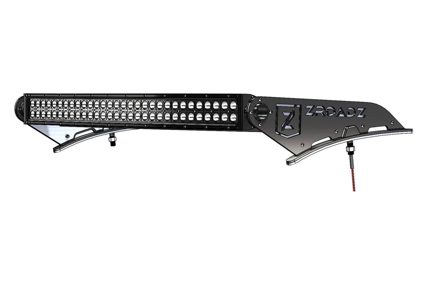 ZROADZ LED Bar Kit Front Roof Mounted - Compatible w/ 2017-2022 ALL Ford F-250, F-350, F-450, F-550 Complete Kit with Mounting Brackets, 52" Curved Zroadz Led bar & Wiring Harness- PN #Z335471-KIT