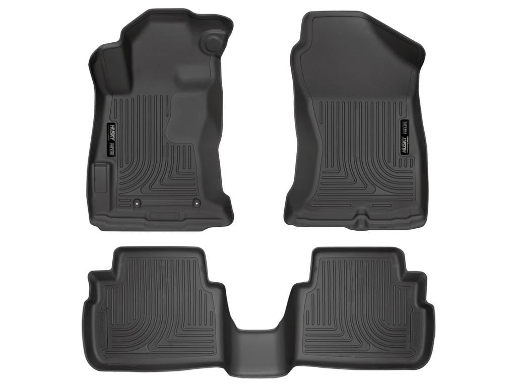 Weatherbeater Husky Liners Floor Mats | Fits 2018 - 2023 Subaru Crosstrek, 2017 - 2023 Subaru Impreza | Front & 2nd Row, 3-pc Black - 99661