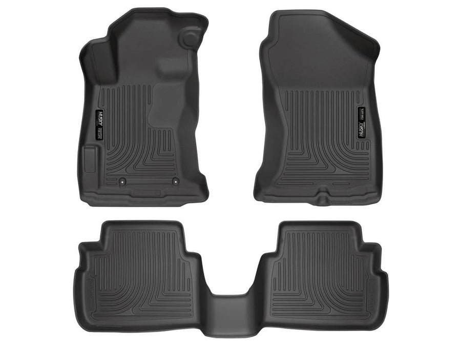Weatherbeater Husky Liners Floor Mats | Fits 2018 - 2023 Subaru Crosstrek, 2017 - 2023 Subaru Impreza | Front & 2nd Row, 3-pc Black - 99661