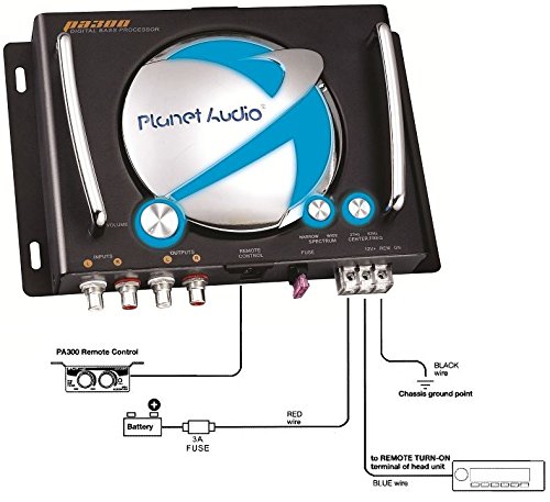Planet Audio Car PA300 Digital Bass Generator - Remote Subwoofer Level Control, Fine Tune Your Low Range Speaker Subwoofer Frequencies, Equalizer, DPS Audio Processor, Crossover