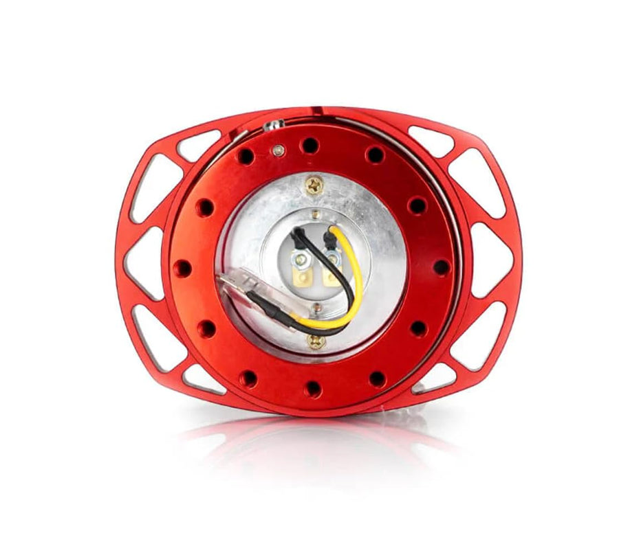 NRG Innovations Gen 2.0 NRG-SRK-257RD-RD Steering Wheel Quick Release Kit Adapter, Red Body/Red Cutout Ring 6x70mm & 6x74mm Bolt Pattern