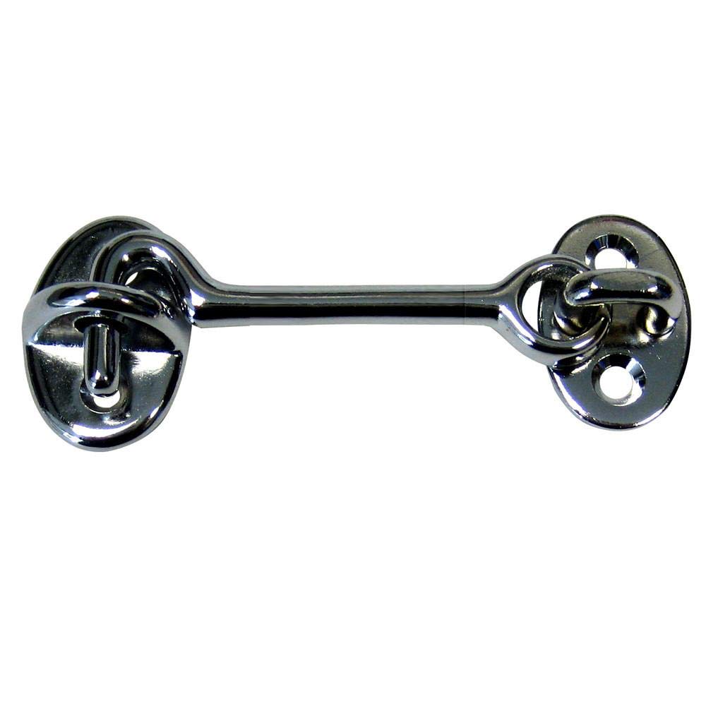 Cabin Door Hook Whitecap - CP/Brass - 3"