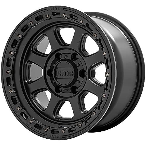 KMC Wheels 20X9 CHASE 5X5.05 0mm SATIN BLACK WITH GLOSS BLACK LIP - KM54829050700