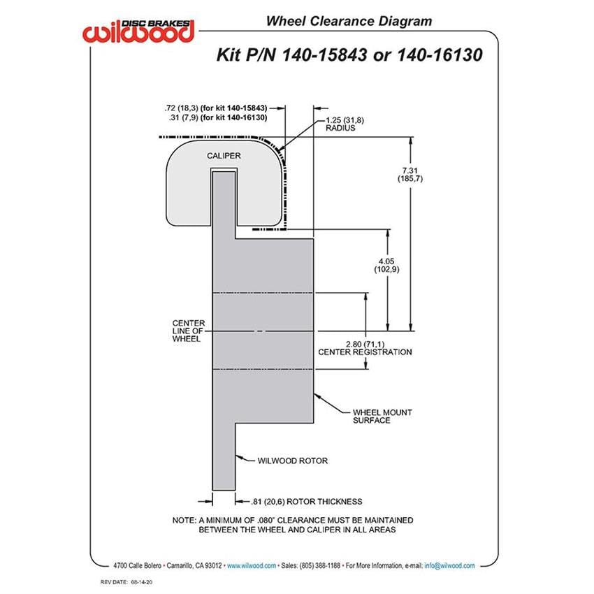 Wilwood Rear EPB/FDLI Kit 12.19in. Big Ford - SRP
