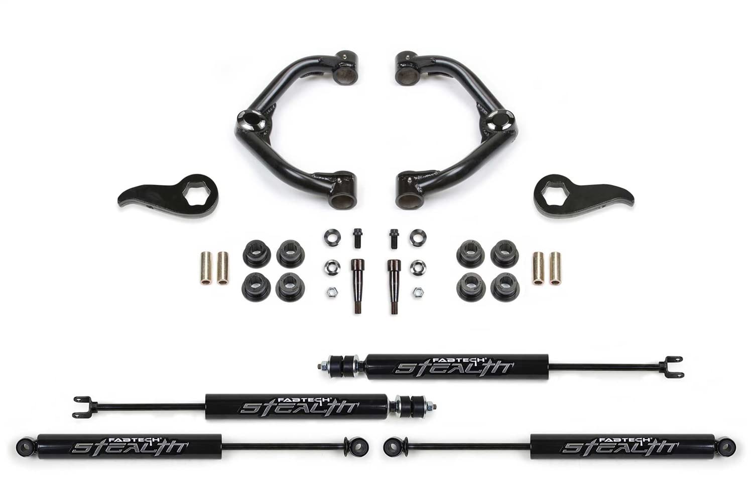 Fabtech Uniball K1155M UCA Lift System w/Shocks 3.5 in. Lift w/Front And Rear Stealth Shocks Incl. PN [FTS21275/FTS6341/FTS6019] Lift System w/Shocks