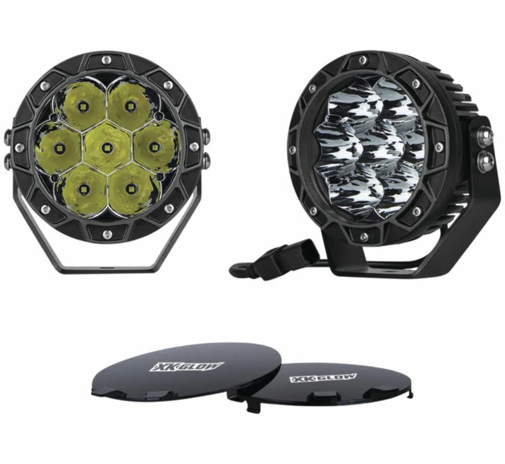 2PC XKGLOW 5IN 30W Flood Beam Offroad Round Work Light KIT