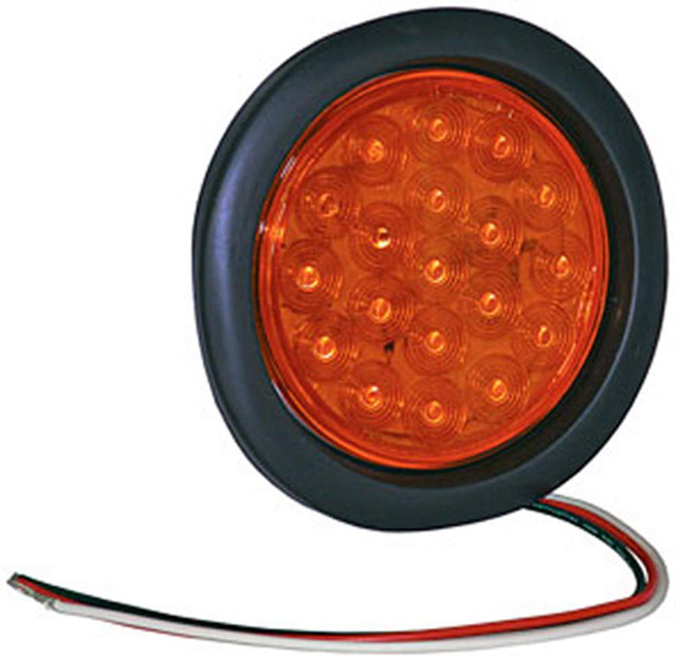 Buyers Products 4 Inch Amber SL40AR Recessed Strobe Light, Round Six Flash Warning Light, 24 LEDs, LED Flashing Lights for Vehicles, Truck Accessories