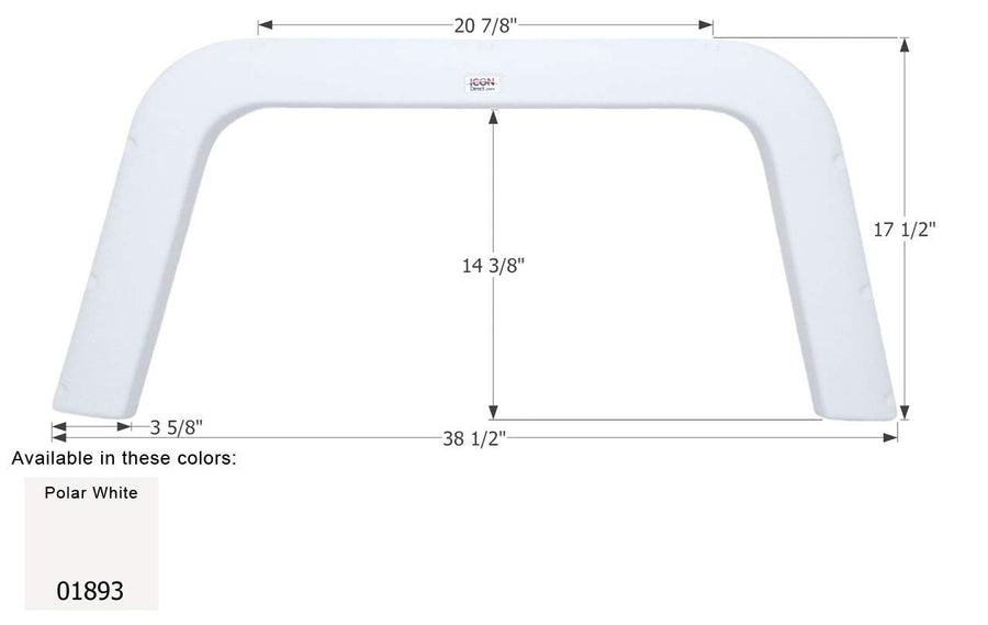 Single Axle Fender Skirt ICON 01893 for Four Winds - Polar White