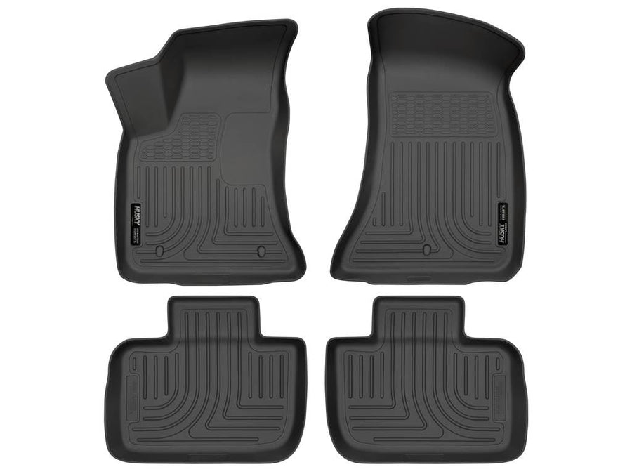 Husky Liners Floor Mats Weatherbeater | Fits 2011-2024 Chrysler 300 & Dodge Charger (Rear Wheel Drive only) | Front & 2nd Row, 3-pc Black - 98061