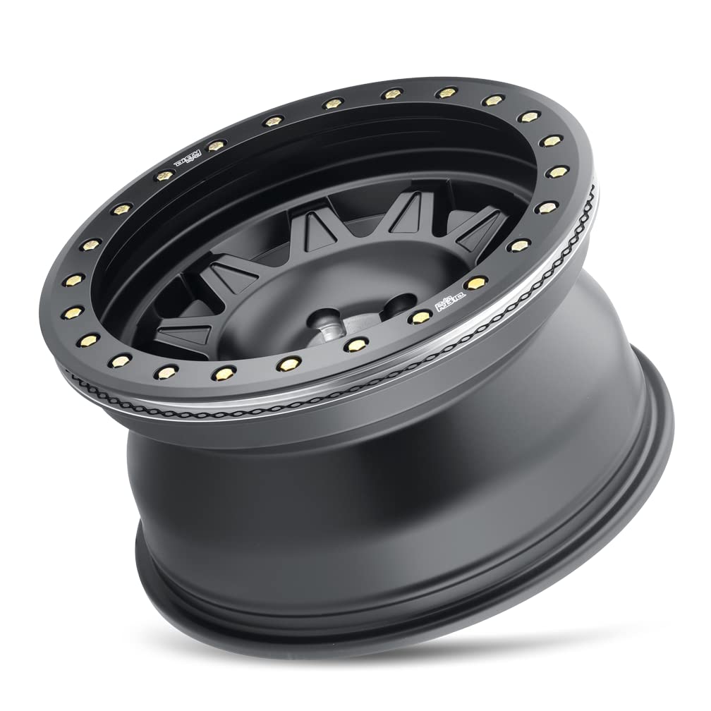 ROADKILL Dirty Life Matte Black W/Simulated Ring Wheel with Alloy Steel (17 x 9. inches /99 x 71 mm, -38 mm Offset)