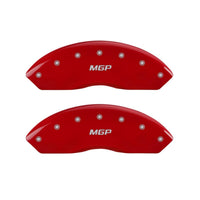 MGP Red Caliper Covers 38021SMGPRD - Engraved Front & Rear, Set of 4