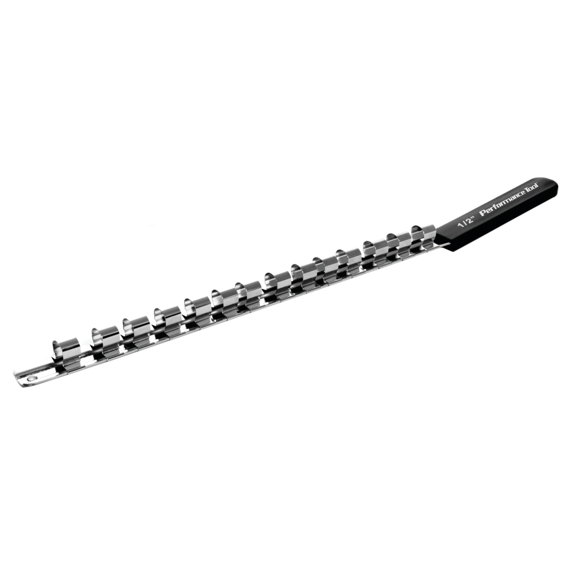 W32000 Performance Tool 18-Inch Socket Rail Organizer with Capacity to Hold 14 Sockets for Easy Storage