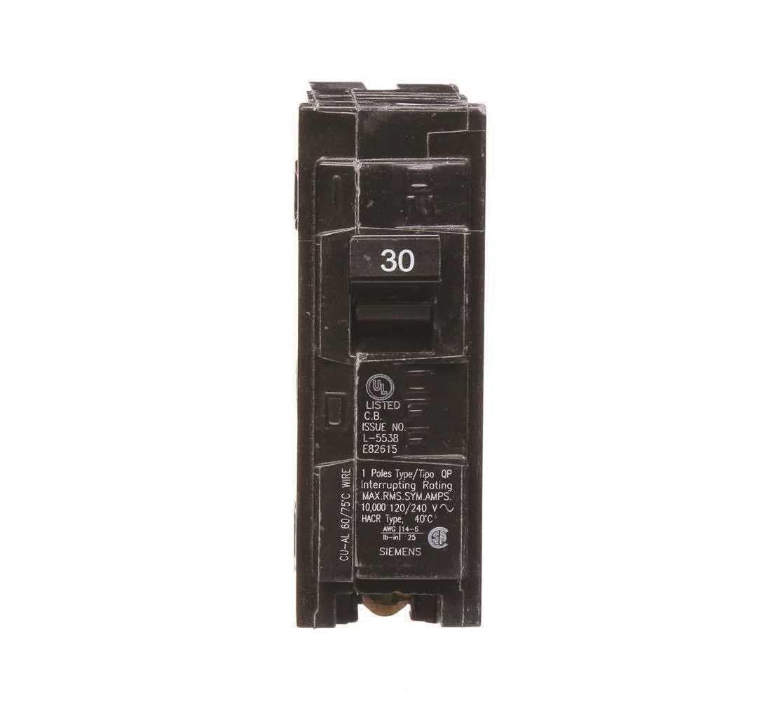 Siemens -HI Q130 Single Pole 30-Amp Type QP Circuit Breaker, Black