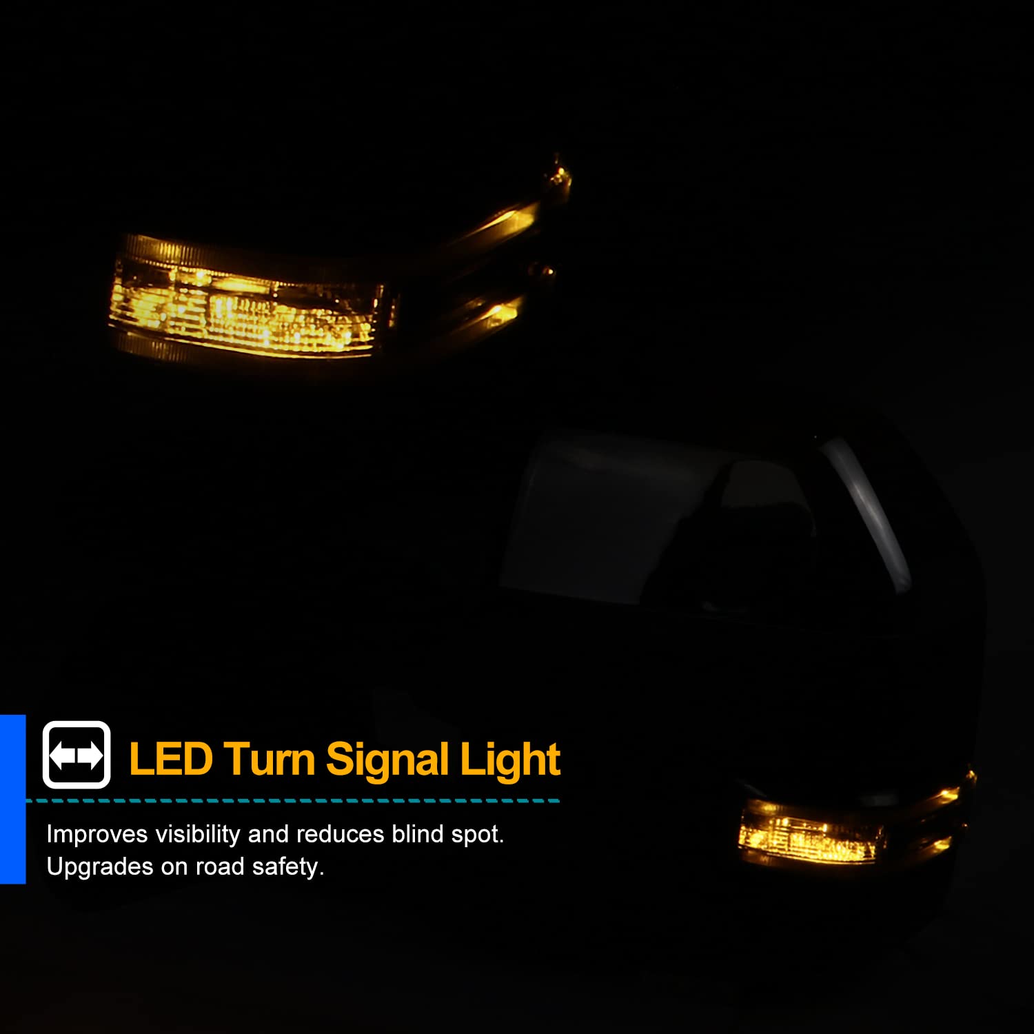 Power Spec-D Tuning Heated Chrome ABS Towing Mirrors Smoke LED Signal Compatible with Ford F150 2004-2006