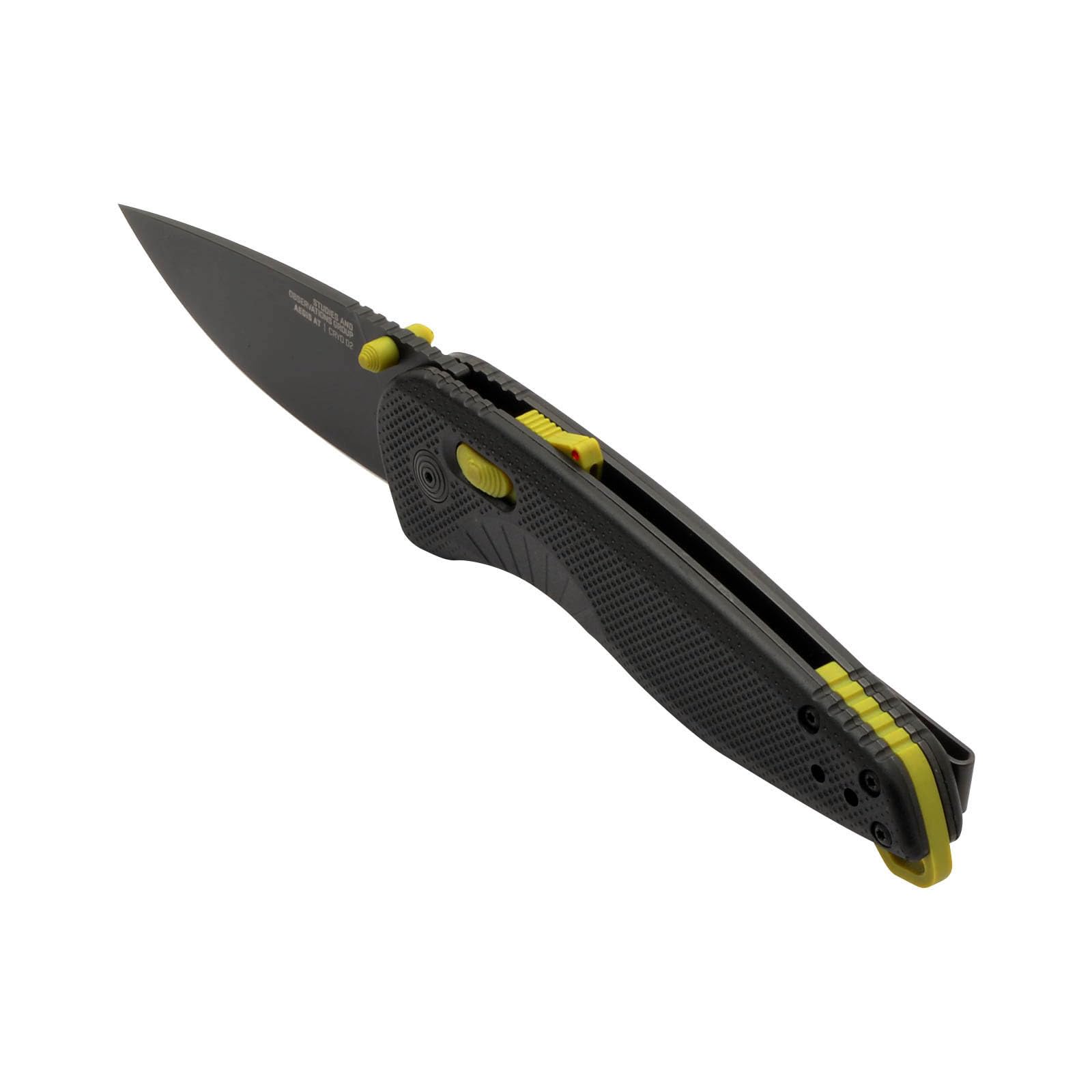SOG Aegis AT Folding Outdoor Pocket Easy to Carry Knives | CRYO D2 Stainless Steel Blade | AT-XR Lock, Black/Moss
