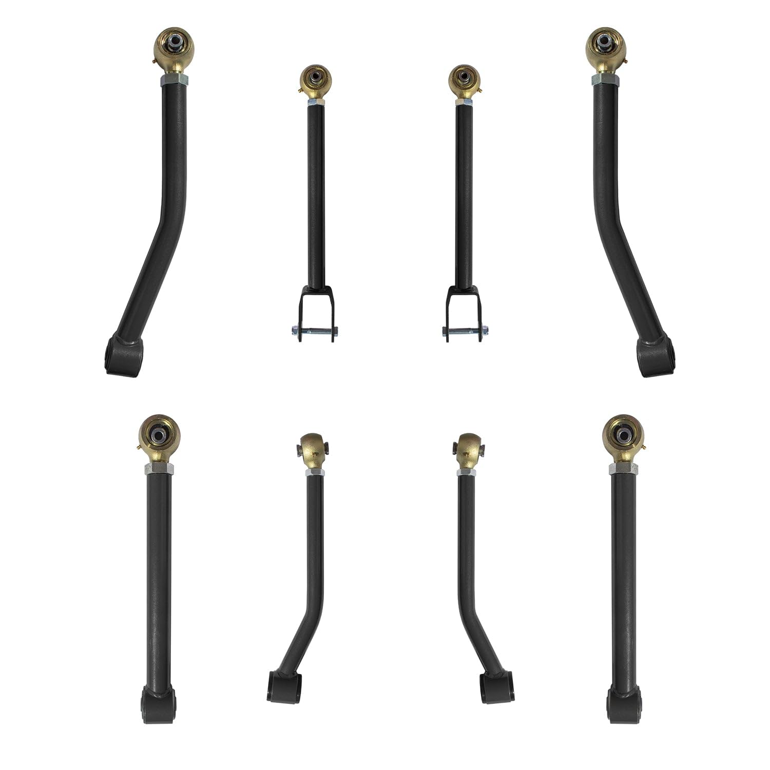 Adjustable RSO Suspension Control Arms 0-6 inch Lift Heavy Duty 8pc Kit Compatible with 2007-2018 Wrangler JK/JKU