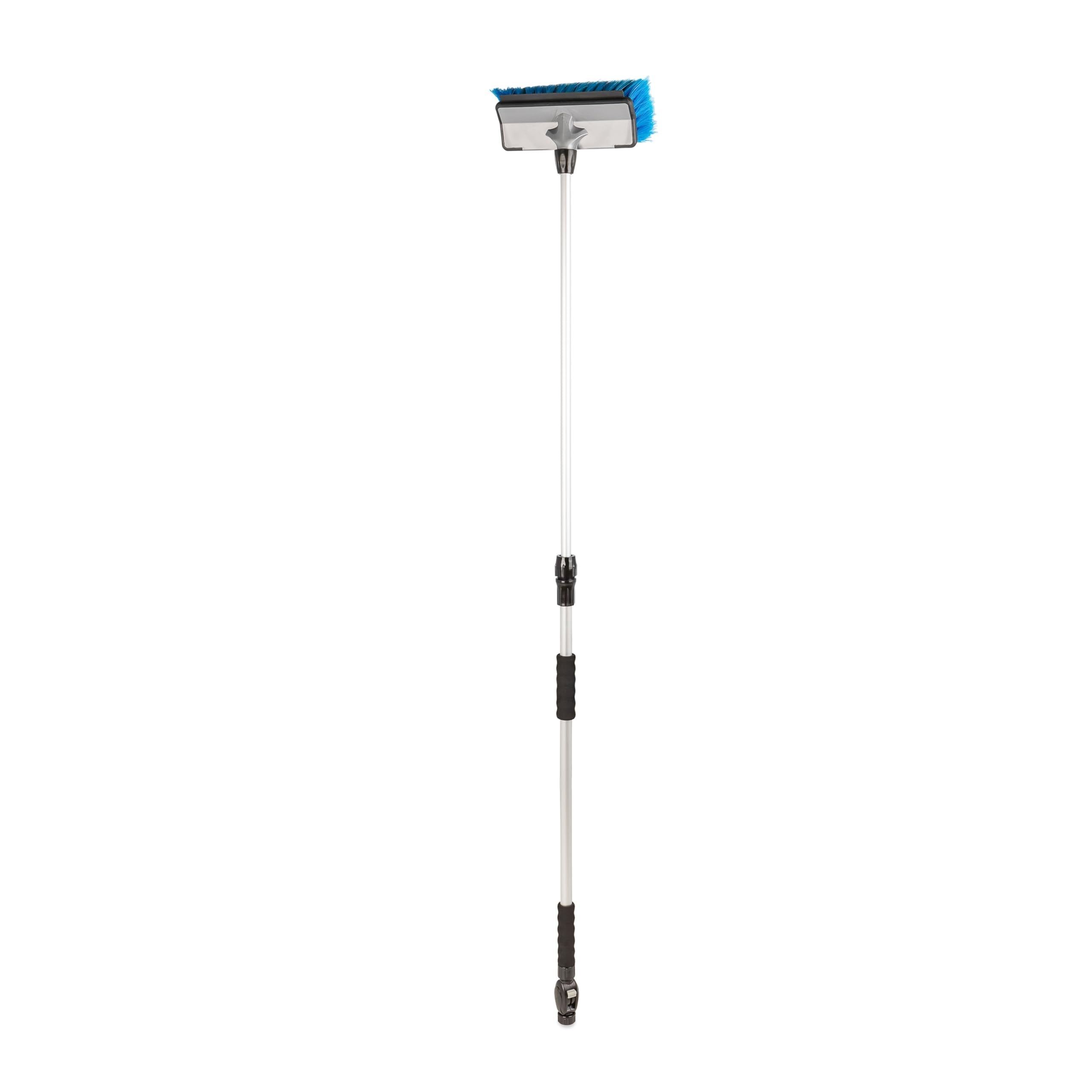 Camco Flow-Through RV Wash Brush - Features an Adjustable Handle, a Standard Garden Hose Connection, and an On/Off Button to Control Water Flow (43633)