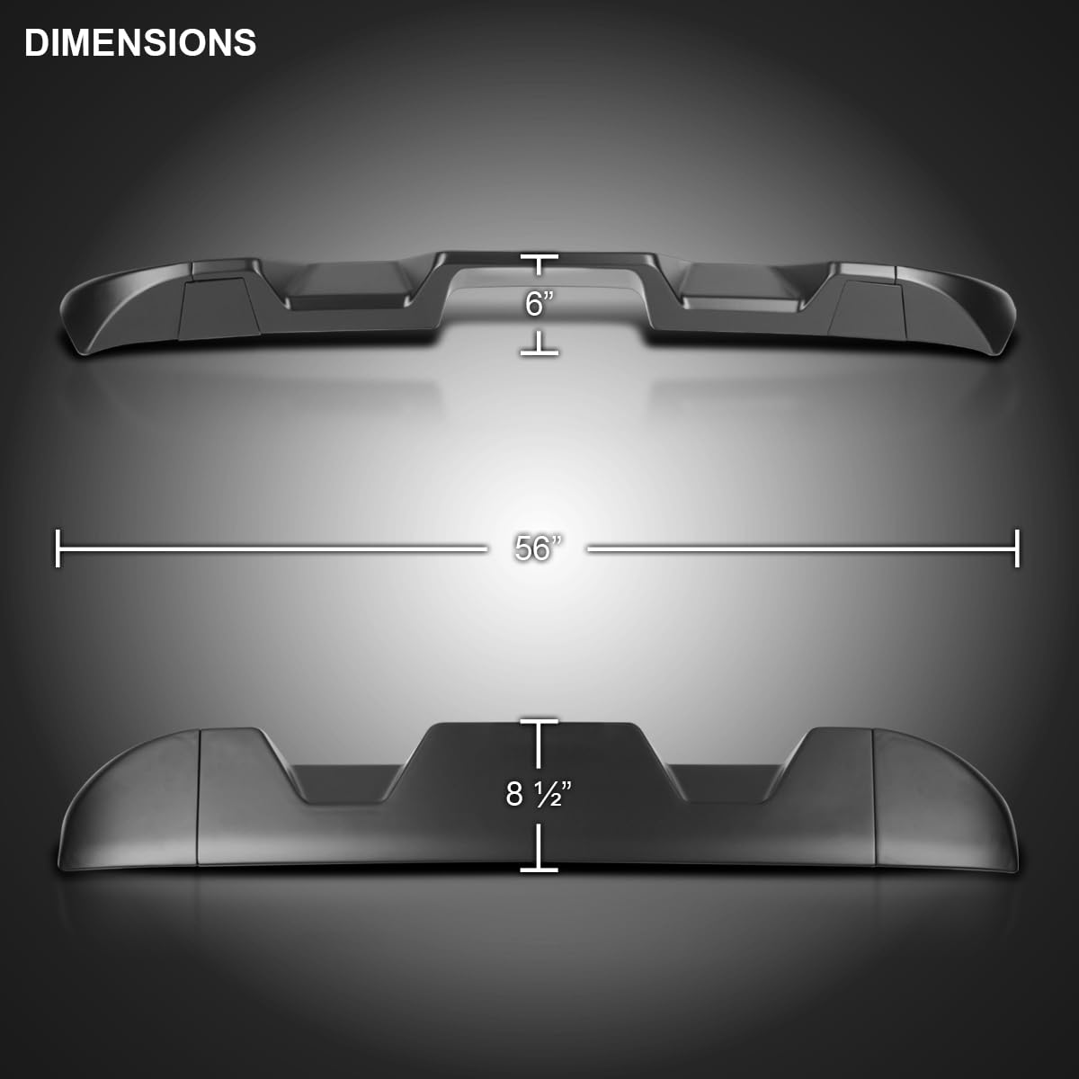 Matte Black ABS Cab Roof Spoiler Spec-D Tuning for 2011-2016 Ford F250, F350, and F450 Models