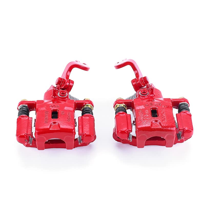 Rear Power Stop S3302 Pair of High-Temp Red Powder Coated Calipers
