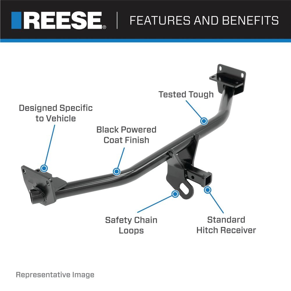 Reese Class 2 Trailer Hitch 06180, 1.25 Inch Receiver, Black, Compatible with Chevrolet Equinox and GMC Terrain Selected Models (Please Verify VEHICLE APPLICATION)