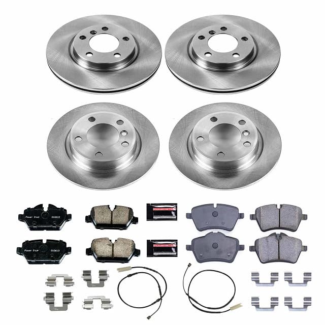 Power Stop Autospecialty KOE6666 Front and Rear Replacement Brake Kit-OE Brake Rotors & Ceramic Brake Pads For Mini Cooper Countryman, Mini Cooper Paceman [Model Specific]