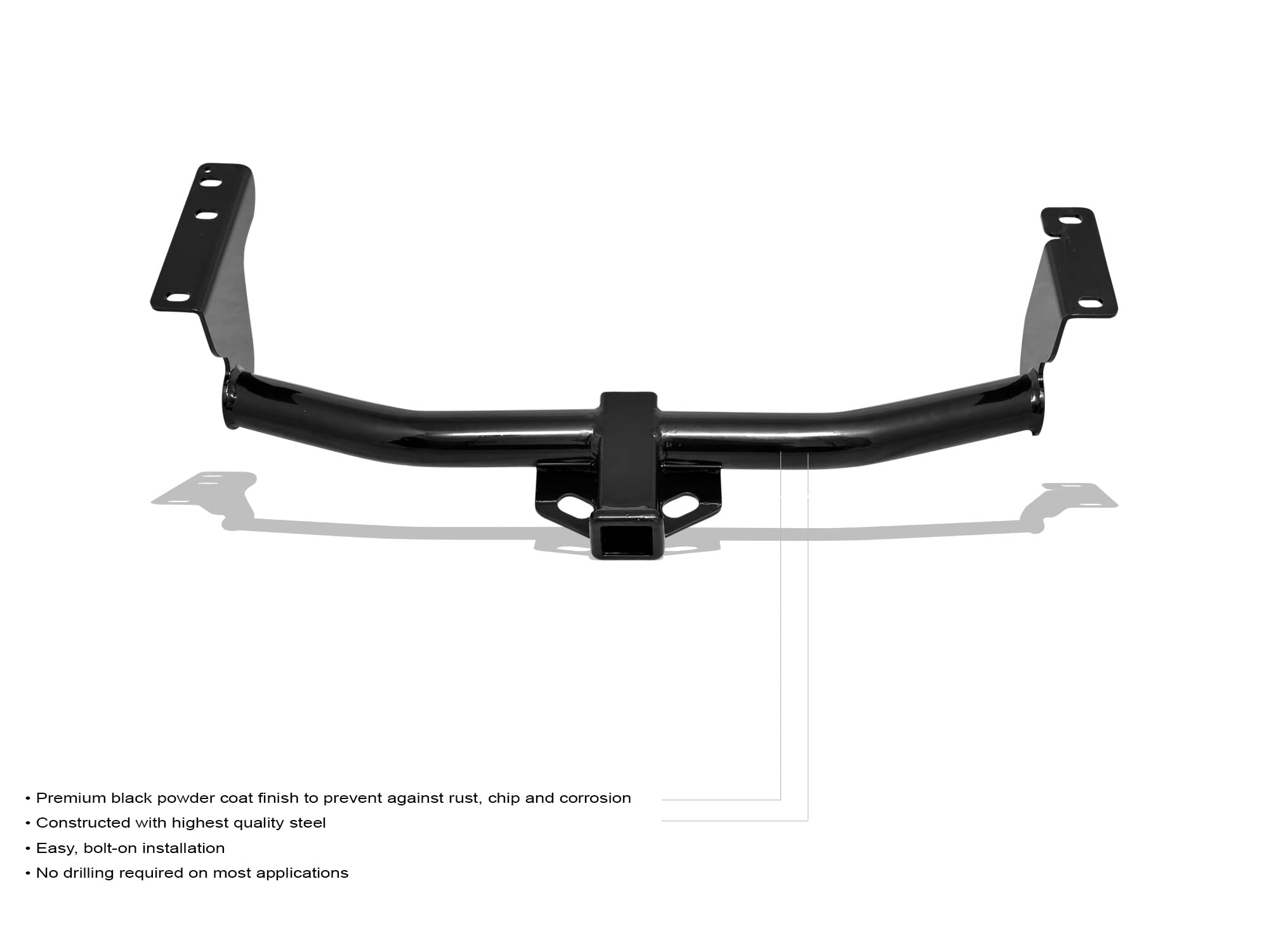 Class 3 Armordillo Trailer Tow Hitch with 2" Receiver Tube - Black Fits 2009-2014 Nissan Murano