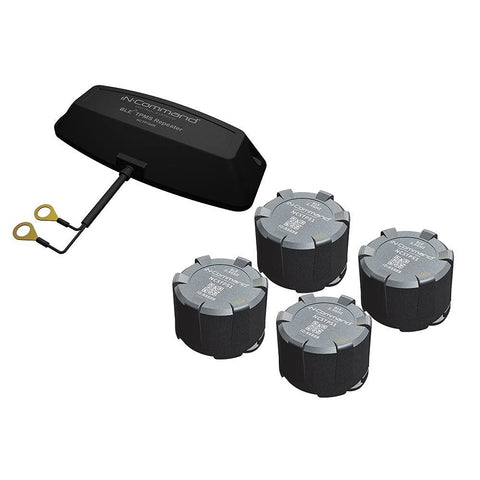 NCTP100 in-Command Tire Pressure Monitoring System, Four Bluetooth-Enabled Tire Pressure Monitoring Sensors, Bluetooth Repeater Boosts Signal for Longer Towables, App Can Support Up to 22 Total Tires