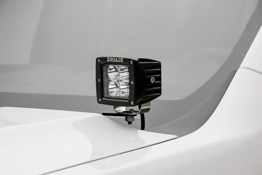 ZROADZ Hood Hinge Bracket Ditch - Compatible w/ 2019-2022 GMC Sierra 1500 - Used to Mount ZROADZ LED Pods - Mild Steel Gloss Black Finish - Bolt-On Easy Installation - PN #Z362281