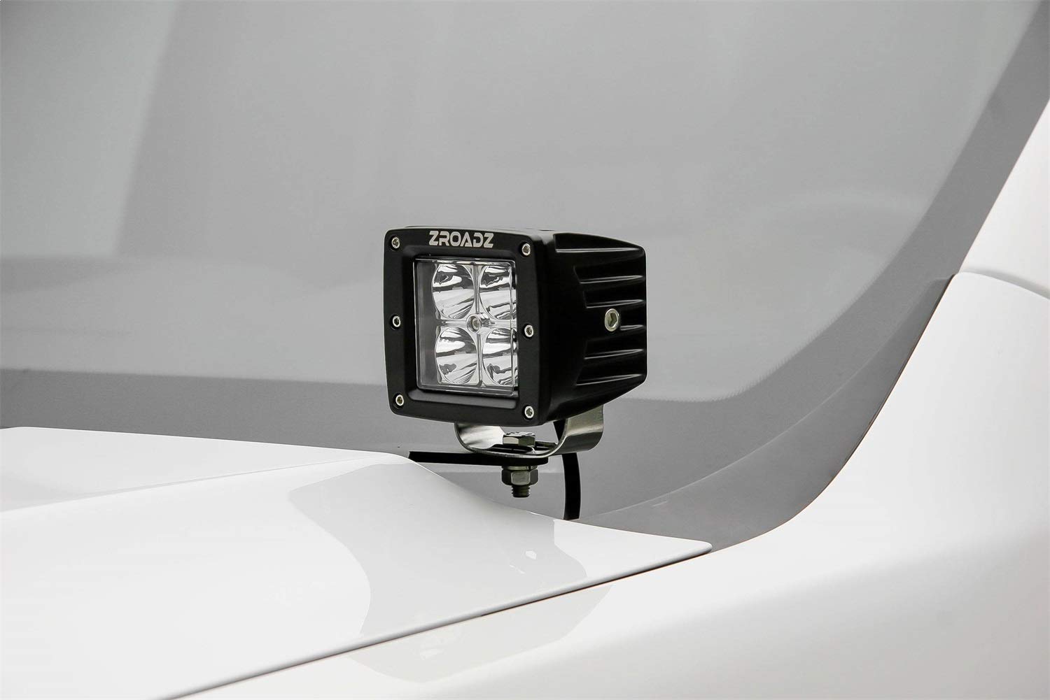ZROADZ LED Kit Ditch Hood Hinge - Compatible w/ 2019-2022 GMC Sierra 1500 - Incl. (2) 3 Inch Pod Lights - Mild Steel Gloss Black Finish - Bolt-On Easy Installation - PN #Z362281-KIT2