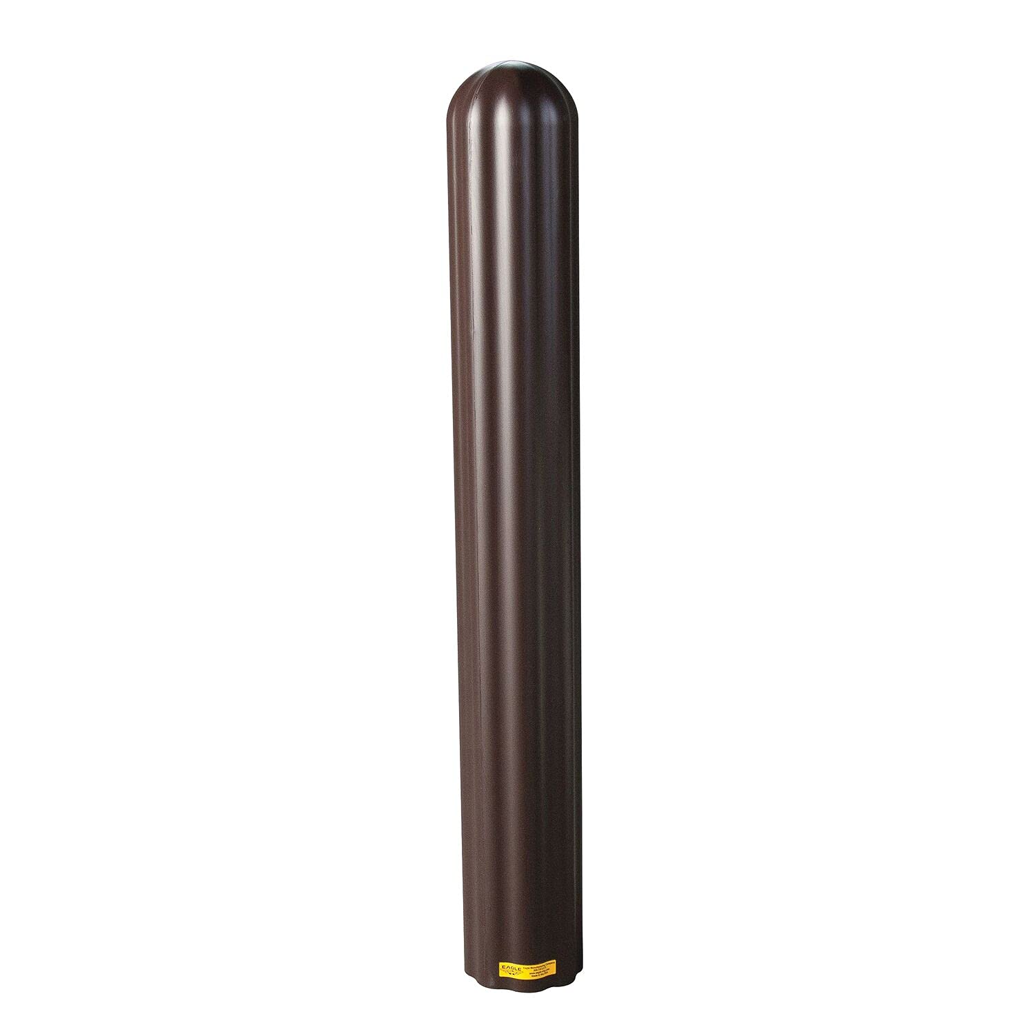 Bollard Covers Eagle for 8 Inch Poles - 56" Tall, Durable Fluted HDPE Plastic - Trimmable Brown Bollard Post Sleeve for Parking Lots, Warehouses, and Loading Docks, 1738BR