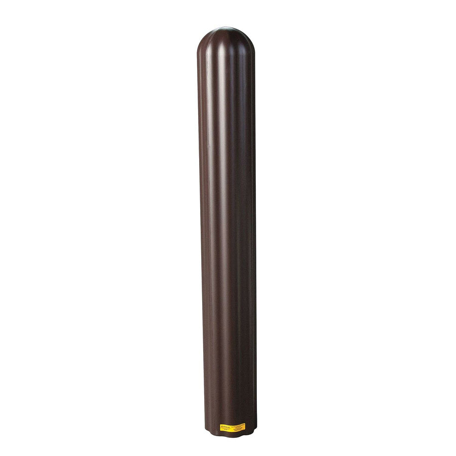 Bollard Covers Eagle for 8 Inch Poles - 56" Tall, Durable Fluted HDPE Plastic - Trimmable Brown Bollard Post Sleeve for Parking Lots, Warehouses, and Loading Docks, 1738BR
