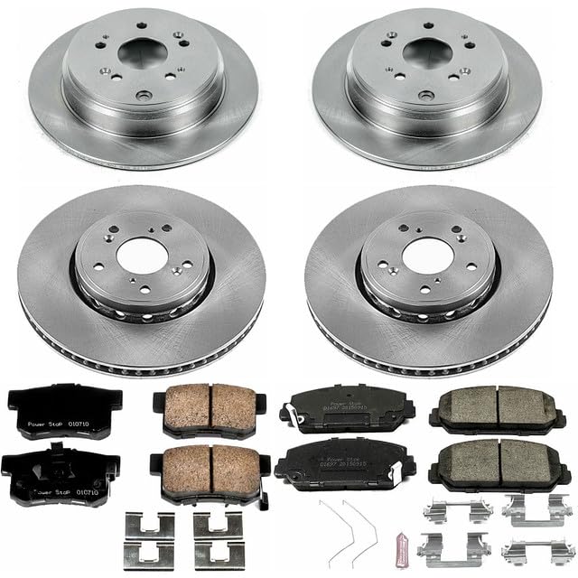 Power Stop KOE6939 Front and Rear Replacement Brake Kit-OE Brake Rotors & Ceramic Brake Pads For 2013 2014 2015 2016 2017 2018 Acura RDX