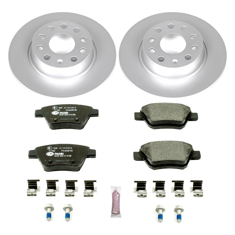 Power Stop Euro-Stop ESK5667 Brake Kit For Audi A3, Audi A3 Quattro, VW Beetle, VW Eos, VW GTI, VW Golf, VW Jetta, VW Passat [Model Specific]