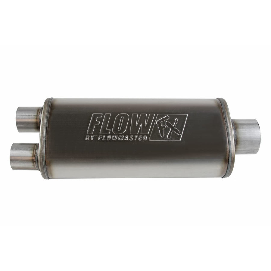 Flowmaster FlowFX Muffler 3.5" Center Inlet/2.5" Dual Outlet - Moderate Sound 409 Stainless Steel 72587