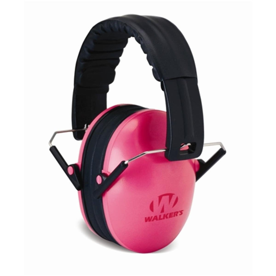Walker's Low Profile Infant/Toddler Lightweight Padded Headband Adjustable Folding Noise-Reducing Hearing Protection Earmuffs Pink Small