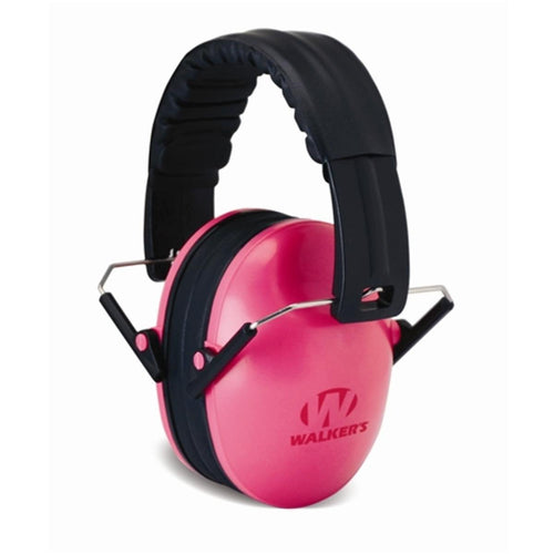 Walker's Low Profile Infant/Toddler Lightweight Padded Headband Adjustable Folding Noise-Reducing Hearing Protection Earmuffs Pink Small
