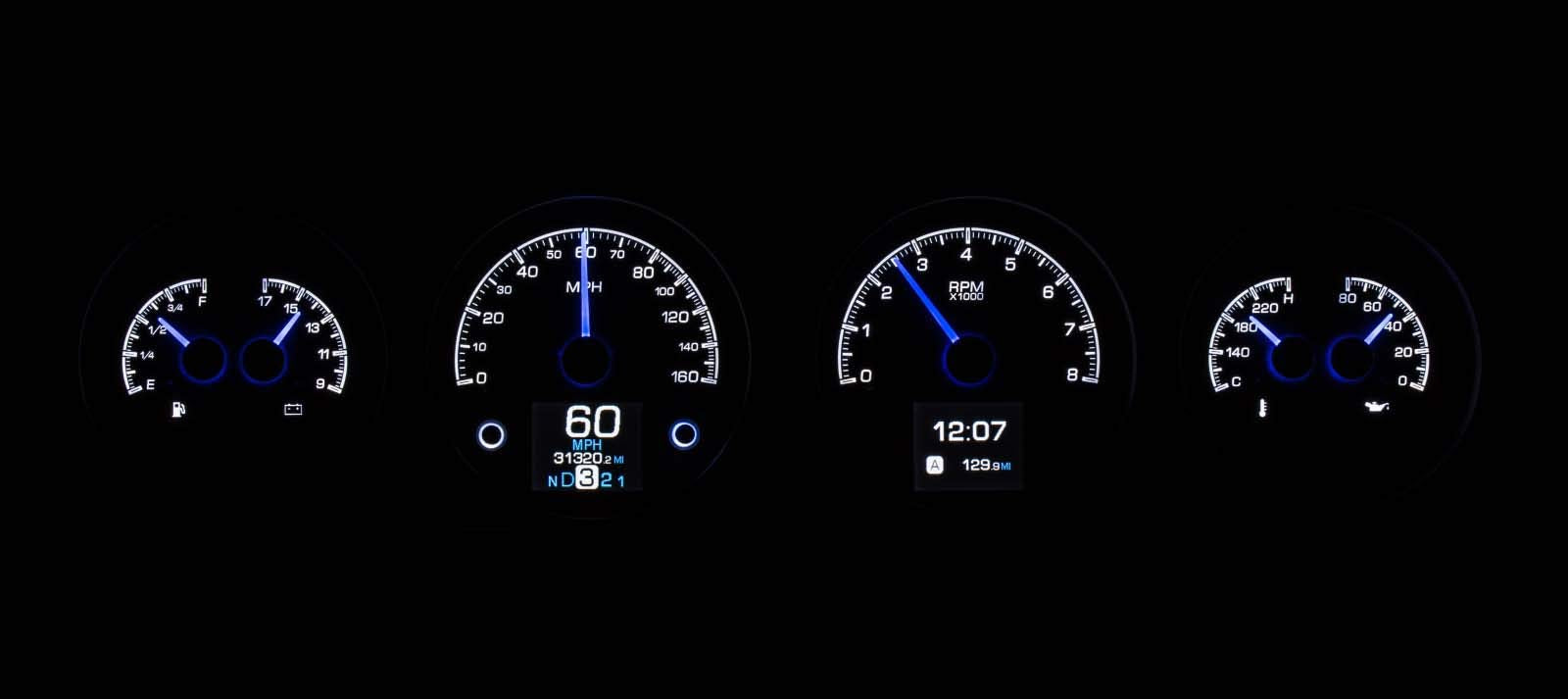 Dakota Digital 64-67 Pontiac GTO Lemans Analog Gauges Kit Silver Alloy HDX-64P-GTO-S Tempest