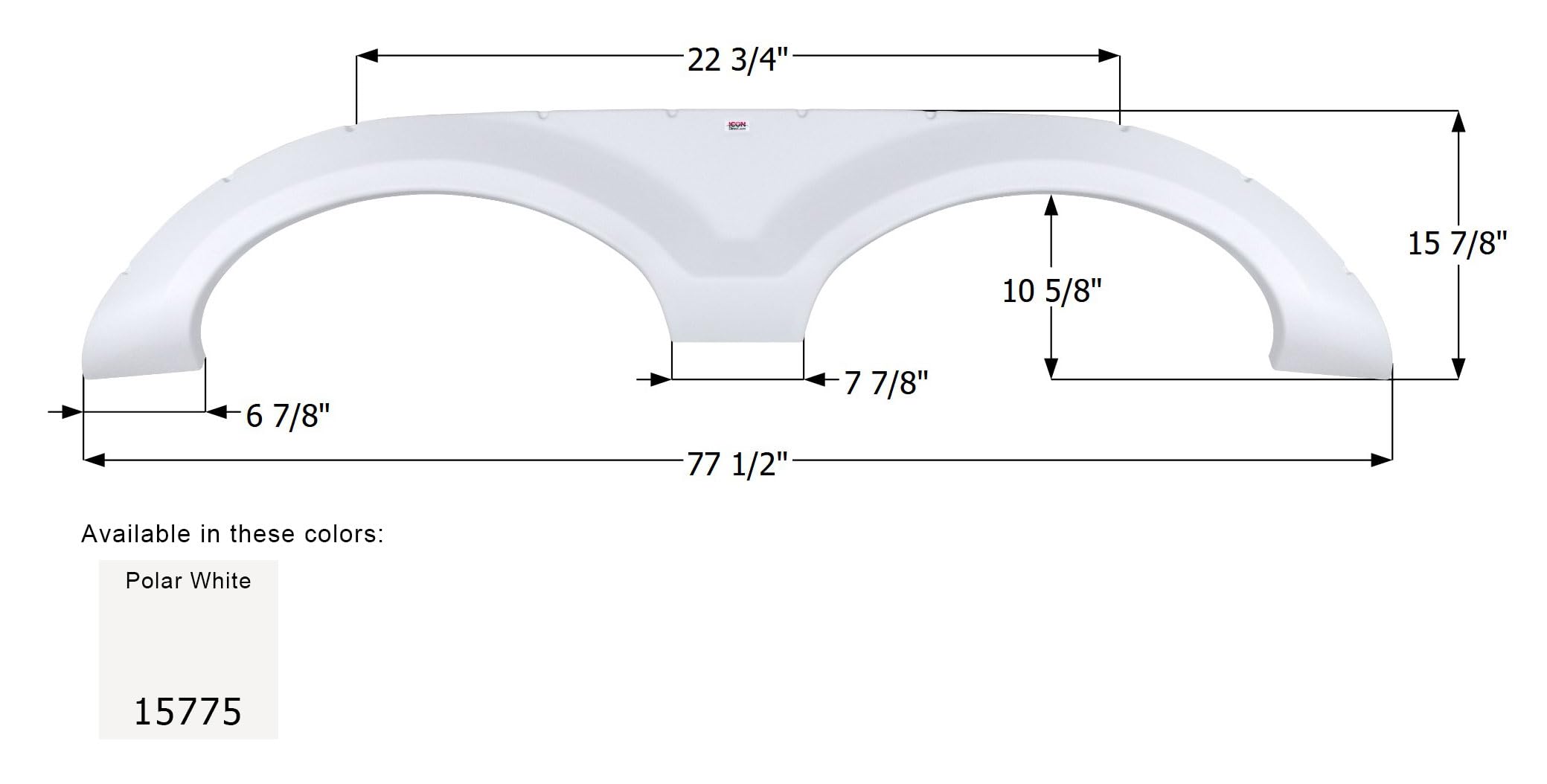 Tandem Axle Fender Skirt Icon 15776 FS5775 for Forest River - Black