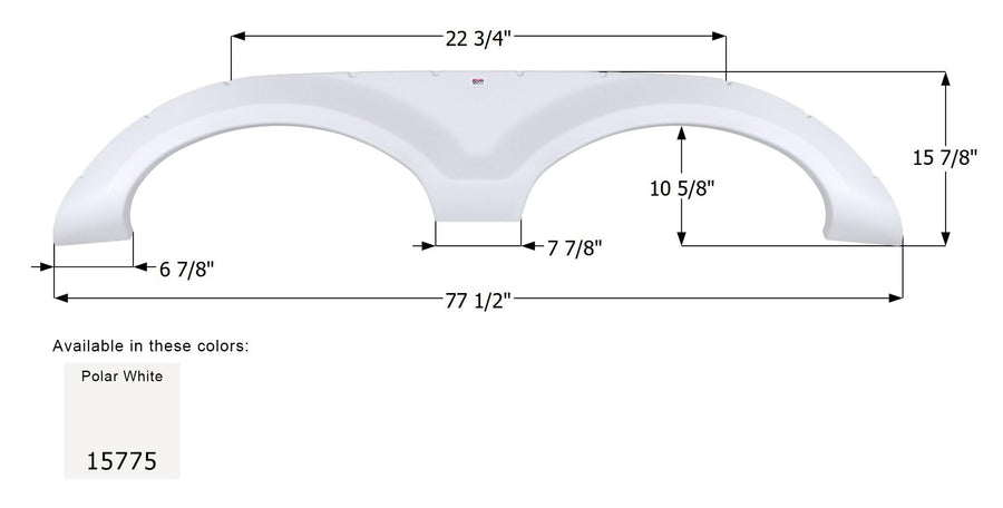 Tandem Axle Fender Skirt Icon 15776 FS5775 for Forest River - Black