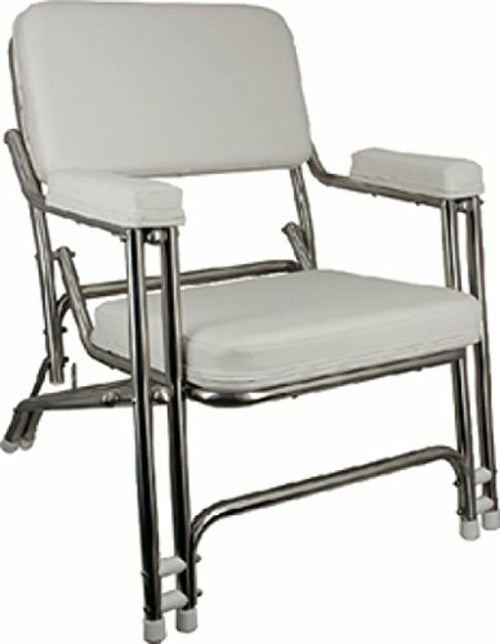 Folding Springfield Marine Classic Deck Chair, Stainless Steel