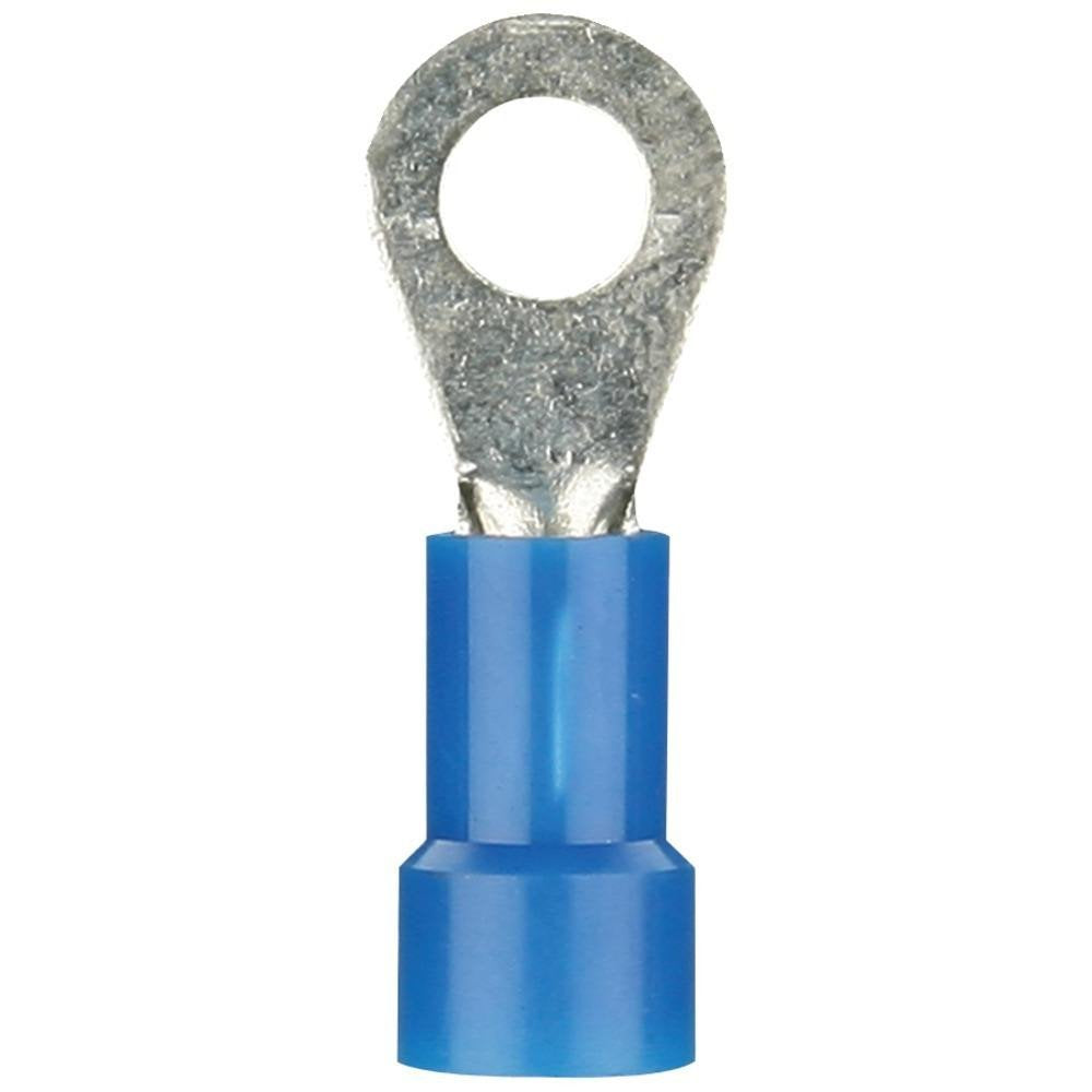 Install Bay #8 Vinyl Terminal Ring Connector 16/14 Gauge 100 PackBlue - BVRT8